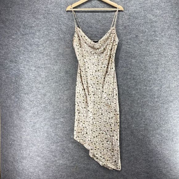 Forever 21 Dress Women S Small Gray Geometric Sheath Midi V-Neck Sleeveless - Picture 1 of 9